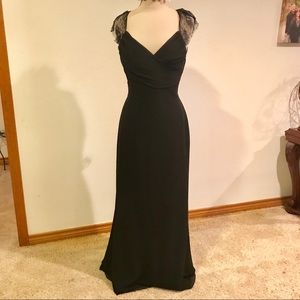 Jim Hjelm Black Chiffon/Lace Bridesmaid Gown #5319